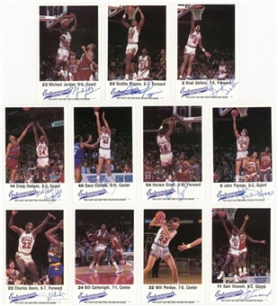 1988 Entenmanns Chicago Bulls Signed Near Set (11/12) – Including Michael Jordan and Scottie Pippen (JSA Auction LOA)